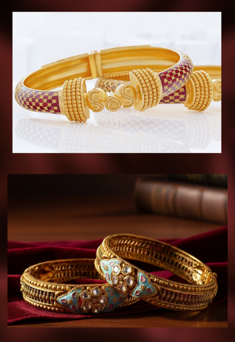 meenakari 22k gold bangles
