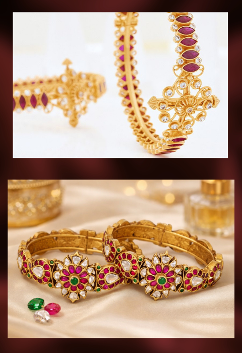 22k gold gemstone bangles