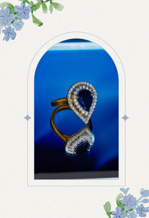 blue sapphire diamond ring