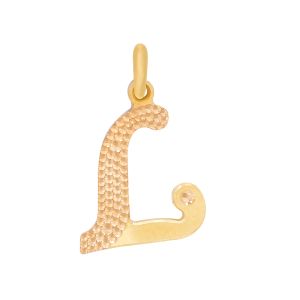 22k Gold Initial L Gold Pendant