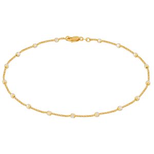 22k Gold 2-Tone Disco Bead Anklet