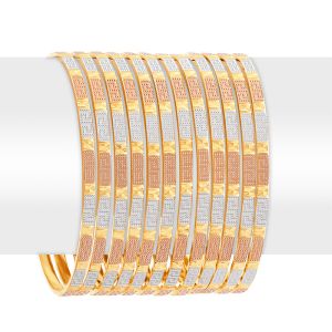 22k Gold Multi-Tone Greek Bangles