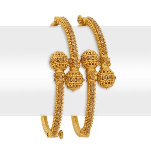 22k Gold Wrap Style Polki Bangles