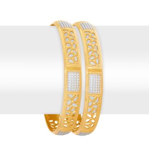 22k Gold Leaf Block Gold Bangles