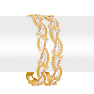 22k Gold Infinity 3-Tone Bangles