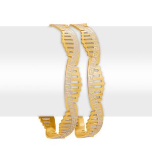 22k Gold Wavy Greek Cut Bangles