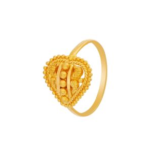 22k Gold Filigree Heart Gold Ring