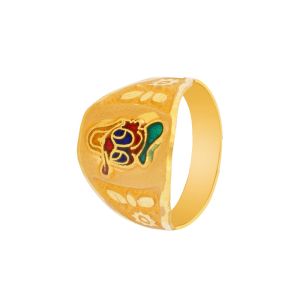22k Gold Gold Enamel Duck Ring
