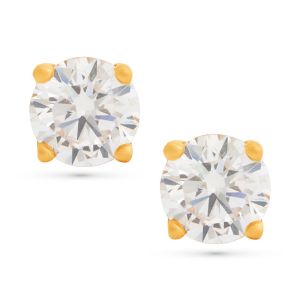 22k Gold Colorless Cz Diamond Studs
