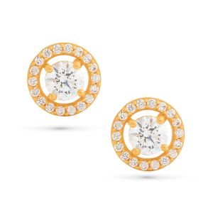 22k Gold Cz Halo Small Studs