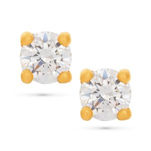22k Gold Solitaire Gold Cz Studs