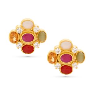 22k Gold Mystic Mini Navratna Studs