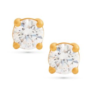 22k Gold Round Cz Gold Studs