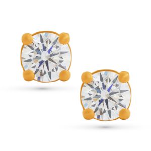 22k Gold Cz Diamond Studs