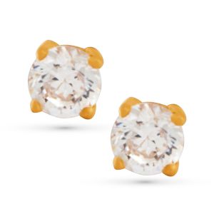22k Gold Tiny Solitaire Cz Studs