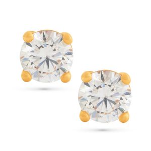 22k Gold Dainty Solitaire Cz Studs