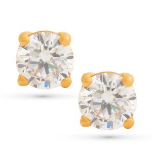 22k Gold Colorless Cz Diamond Studs