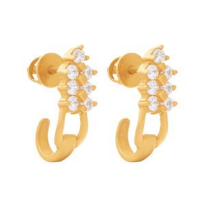 22k Gold Cz Cluster J-Hoops