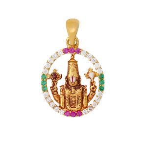 22k Gold Round Tirupati Balaji Pendant 