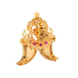 22k Gold Lakshmi Cz Ruby Pendant