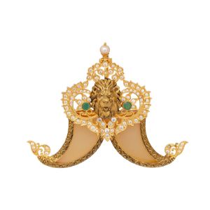 22k Gold Narasimha Puligoru Cz Pendant