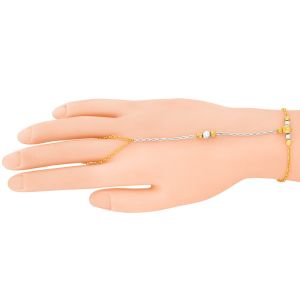 22k Gold Trendy 2-Tone Chain Bracelet 