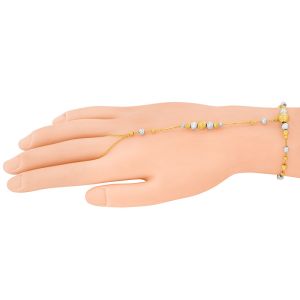 22k Gold 2-Tone Beaded Loop Bracelet 