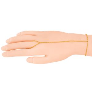 22k Gold Minimal Ring Chain Bracelet