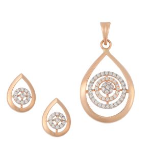 18k Gold Radiant Cz Pendant Set