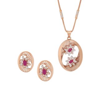 18k Gold Floral Radiance Pendant Set