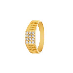 22k Gold Pave Cz Cluster Ring