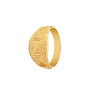 22k Gold Glitzy Sandblast Men's Ring