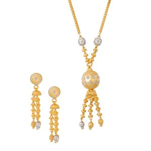 22k Gold 2-Tone Disco Tassel Necklace