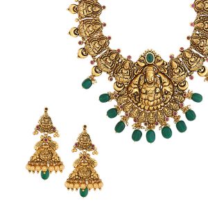 22k Gold Antique Lakshmi Nakshi Haram