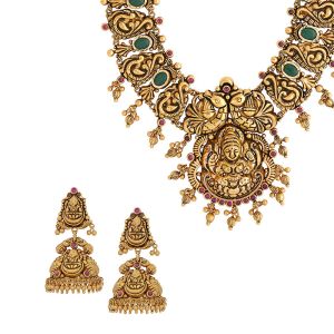22k Gold Nakshi Peacock Lakshmi Haram