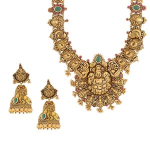 22k Gold Temple Peacock Antique Haram
