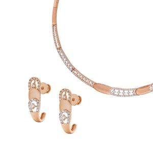18k Gold Classy Cz Collar Necklace