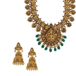 22k Gold Goddess Lakshmi Dangles Haram