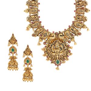 22k Gold Lakshmi Peacock Mango Haram