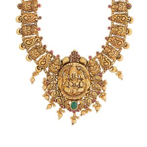 22k Gold Antique Nakshi Lakshmi Necklace