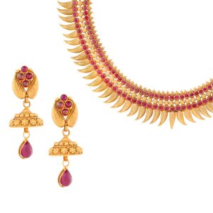 22k Gold Mango Ruby Antique Necklace