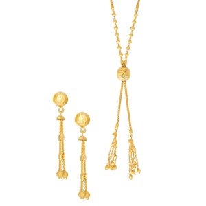 22k Gold Dainty Disco Tassel Necklace