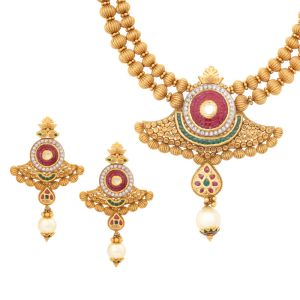 22k Gold Mandira Kundan Antique Necklace