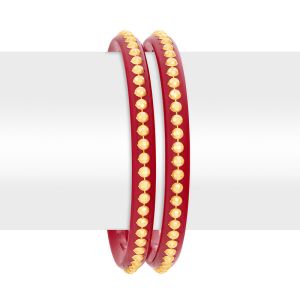 22k Gold Red Shakha Pola Bangles