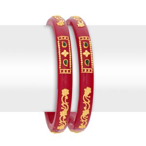 22k Gold Lotus Shakha Pola Bangles