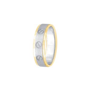 0.950/18k Platinum Two-Tone Wedding Band