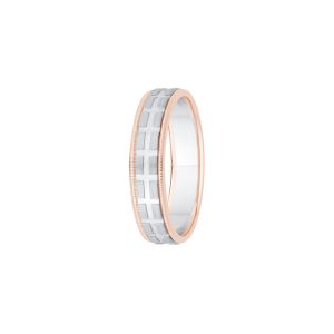 0.950/18k Platinum Milgrain Platinum Gold Band- 7