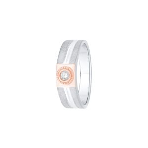0.950/18k Platinum Sunrays Solitaire Engagement Band