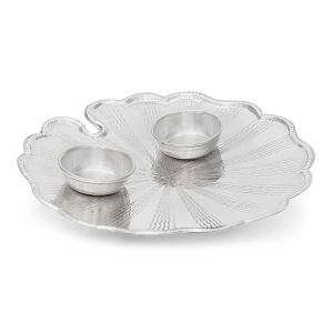 0.925 Silver Floral Haldi KumKum Plate