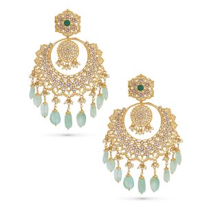 22k Diamond Emerald Gems Chand Bali